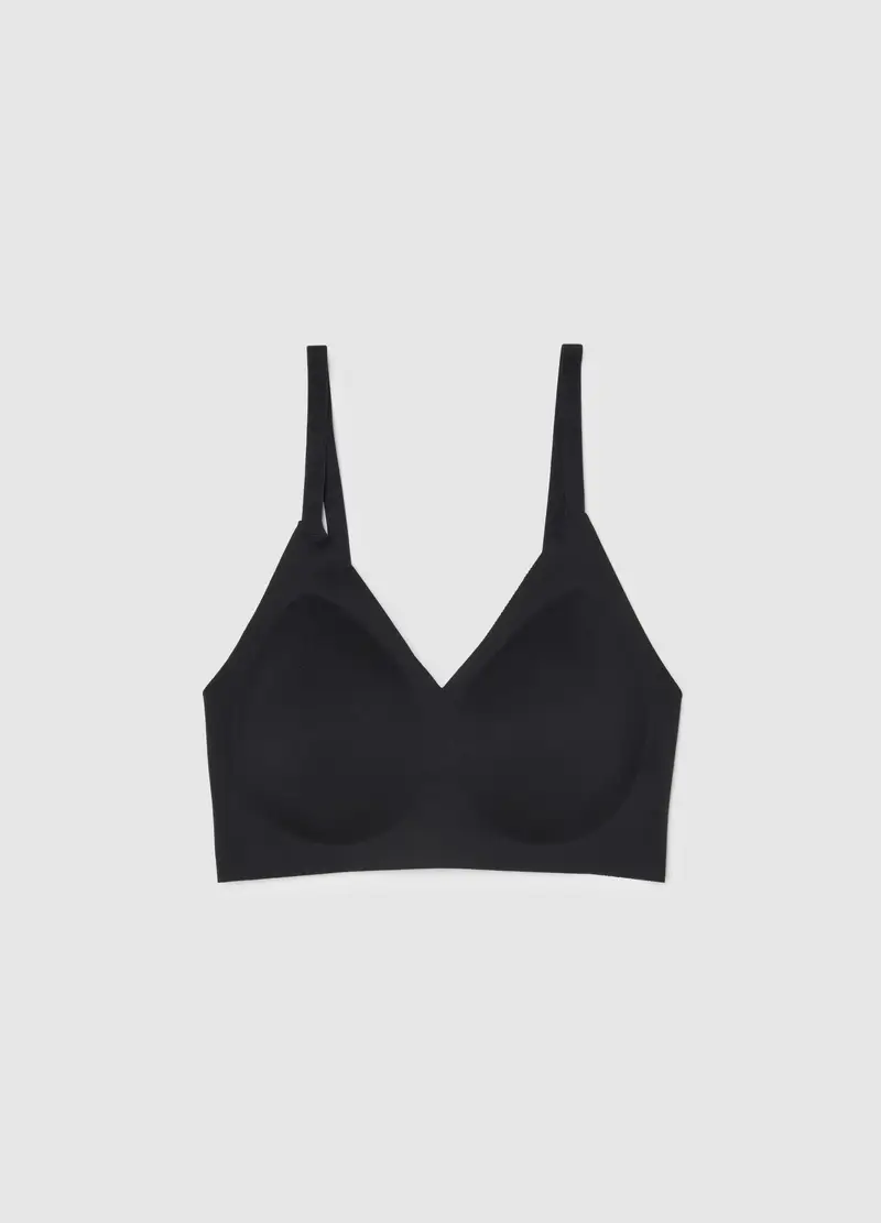 Reggiseno Nero Senza Cuciture Con Imbottitura Removibile, Donna, Nero