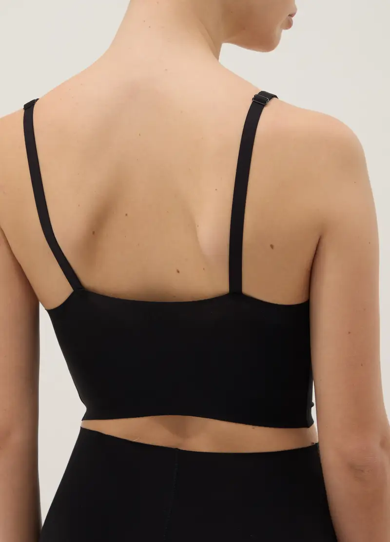 Reggiseno Nero Senza Imbottitura Con Spalline Regolabili, Donna, Nero miniatura 3