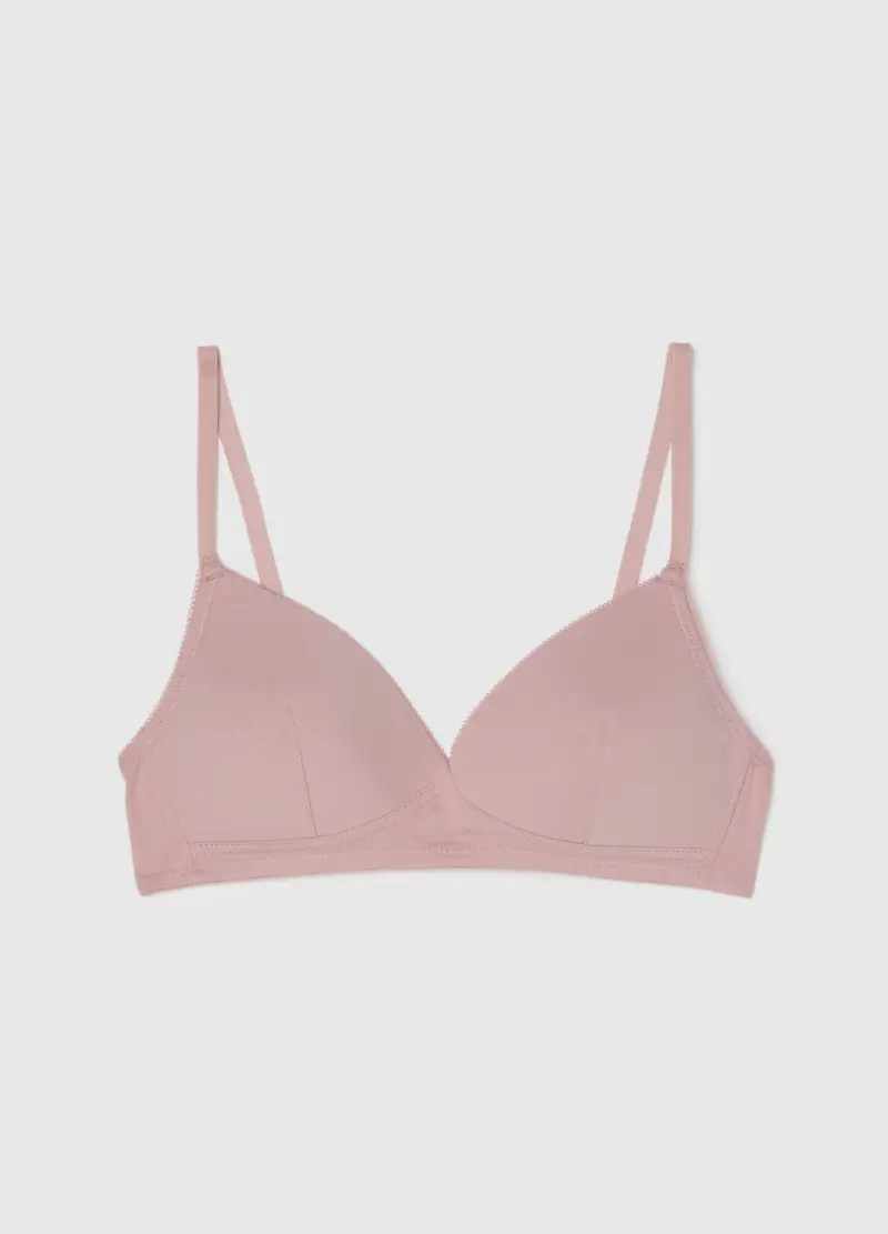 Reggiseno Rosa In Cotone Elasticizzato, Donna, Rosa