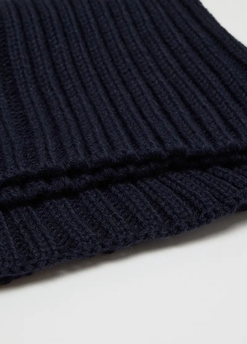 Scaldacollo In Maglia A Coste Inglesi, Uomo, Blu miniatura 2