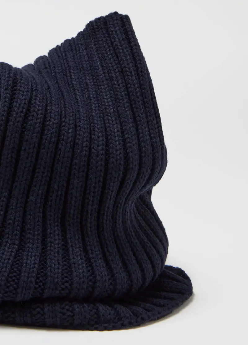 Scaldacollo In Maglia A Coste Inglesi, Uomo, Blu miniatura 3