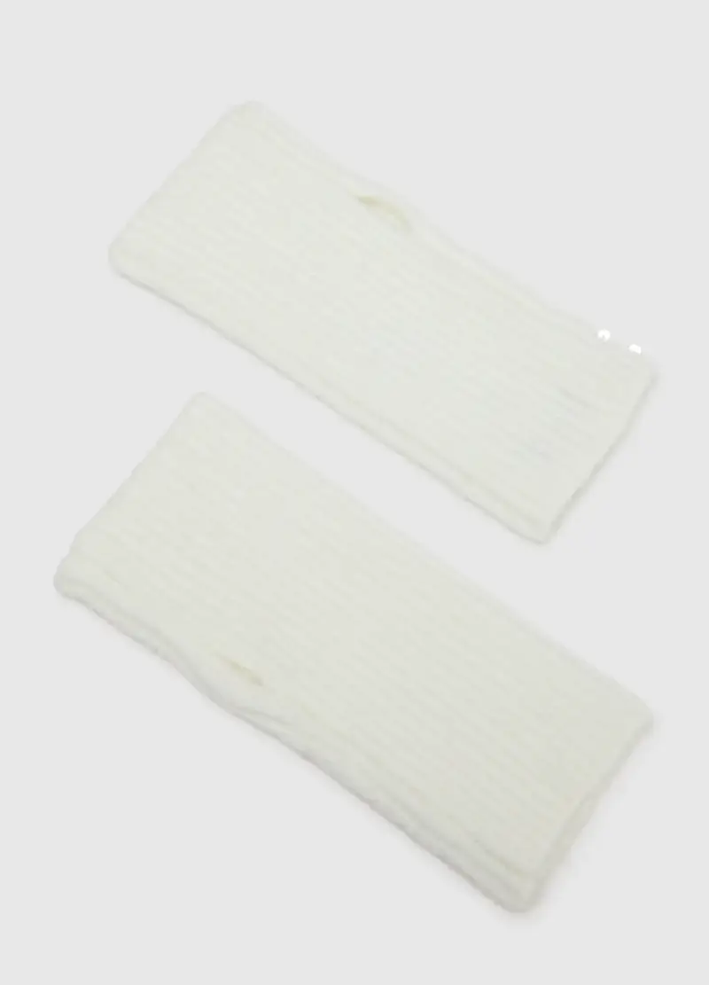 Scaldapolsi Bianchi Con Paillettes, Donna, Bianco miniatura 2