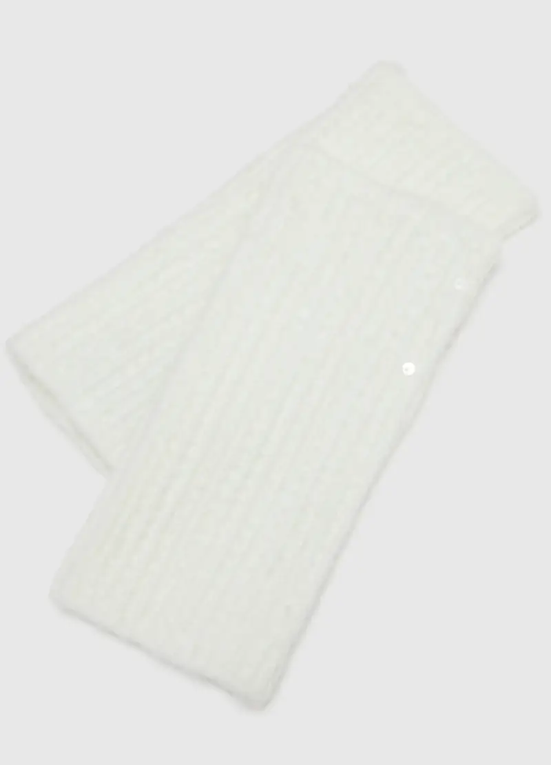 Scaldapolsi Bianchi Con Paillettes, Donna, Bianco miniatura 3