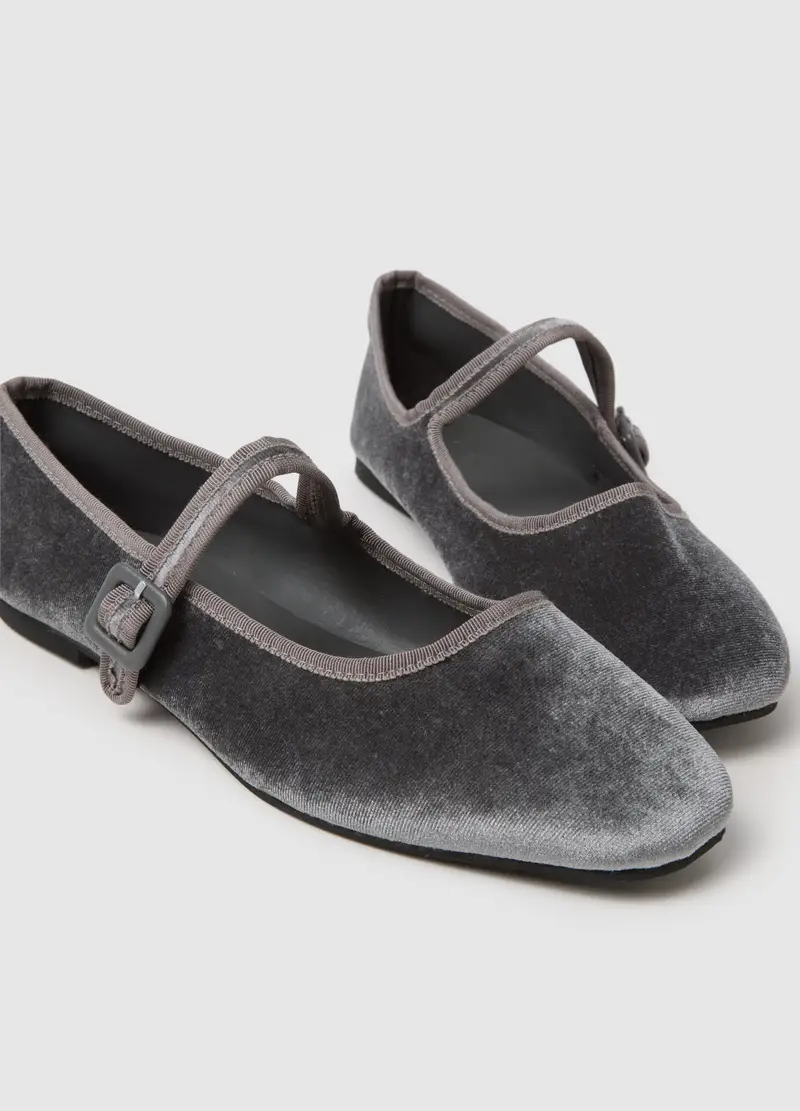 OVS, Scarpe Ballerina In Velluto Grigio, Donna, Grigio, Taglia: 36 miniatura 2