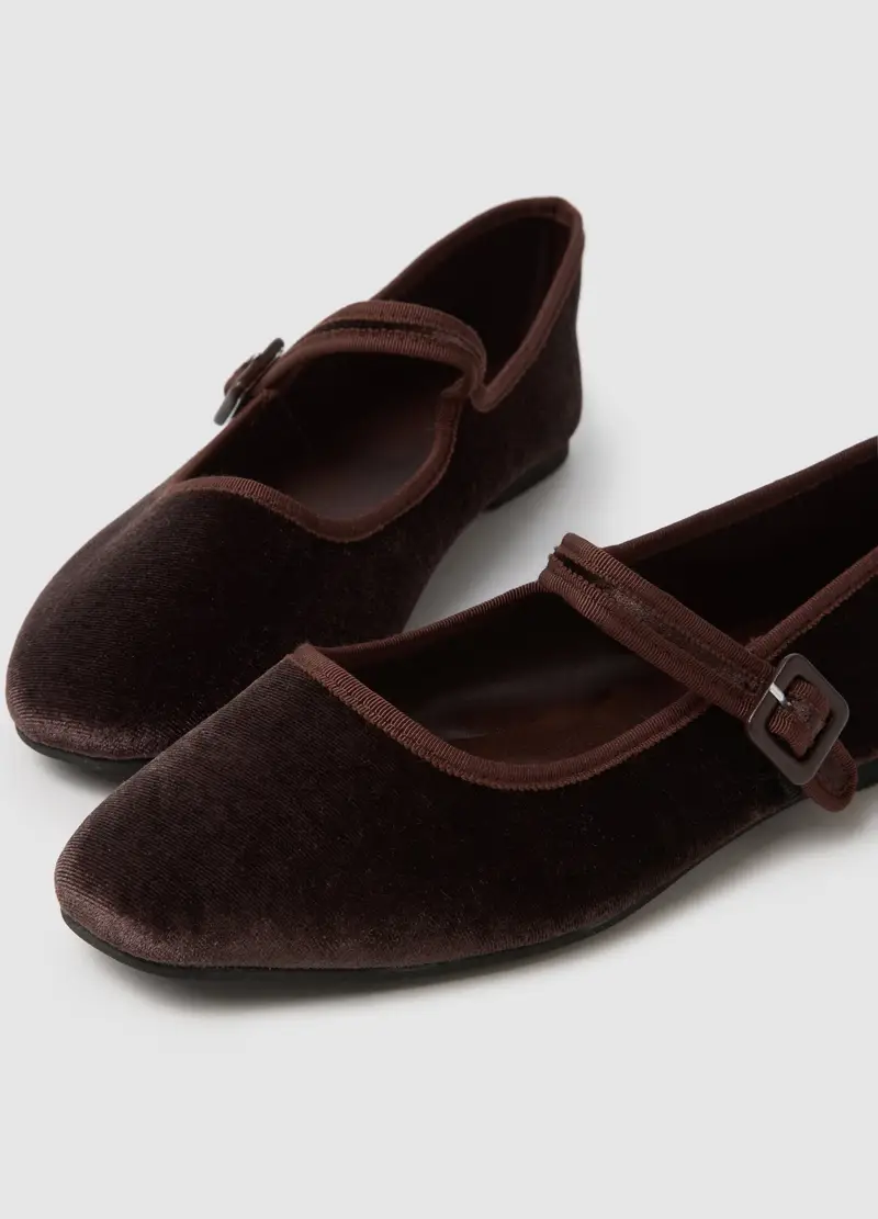 OVS, Scarpe Ballerina In Velluto Marrone, Donna, Marrone, Taglia: 36 miniatura 2