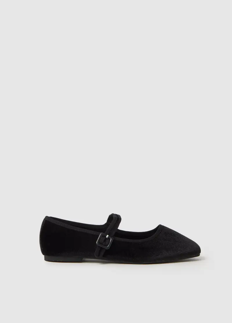 OVS , Scarpe Ballerina In Velluto Nero, Donna, Nero, Taglia: 36