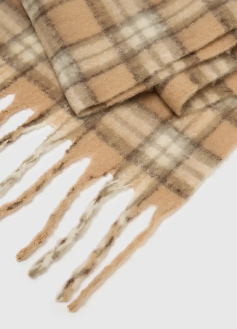 , Sciarpa A Quadri Multicolor Con Frange, Donna, Multicolor miniatura 3