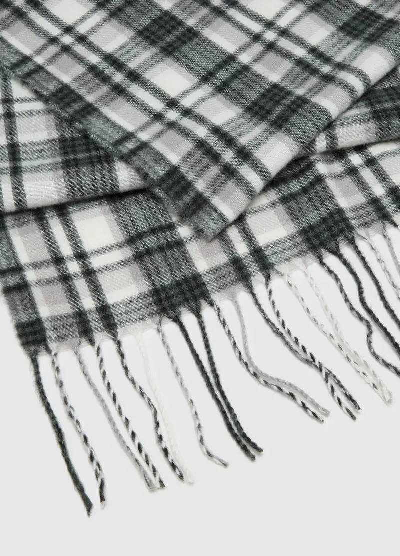 , Sciarpa A Quadri Multicolor Con Frange, Donna, Multicolor miniatura 3