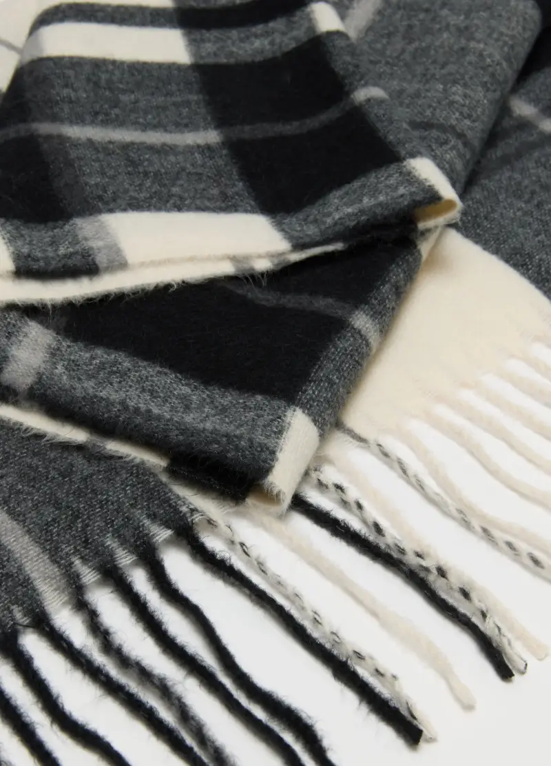 , Sciarpa A Quadri Multicolor Con Frange, Donna, Multicolor miniatura 3