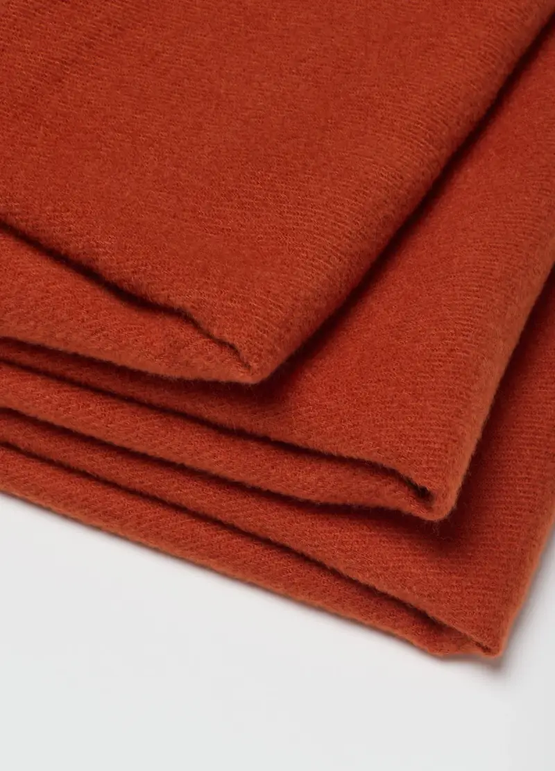 Sciarpa Arancione Con Frange, Donna, Arancione miniatura 3