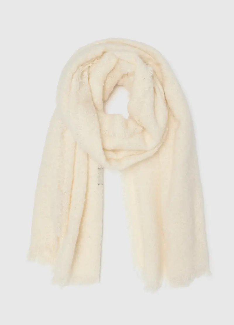 Sciarpa Beige In Misto Tessuto, Donna, Beige