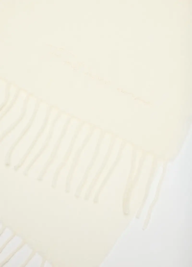 Sciarpa Bianca In Tessuto Misto, Donna, Beige miniatura 3