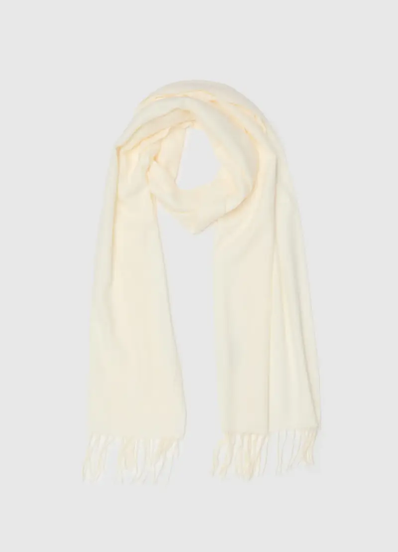 Sciarpa Bianca In Tessuto Misto, Donna, Beige