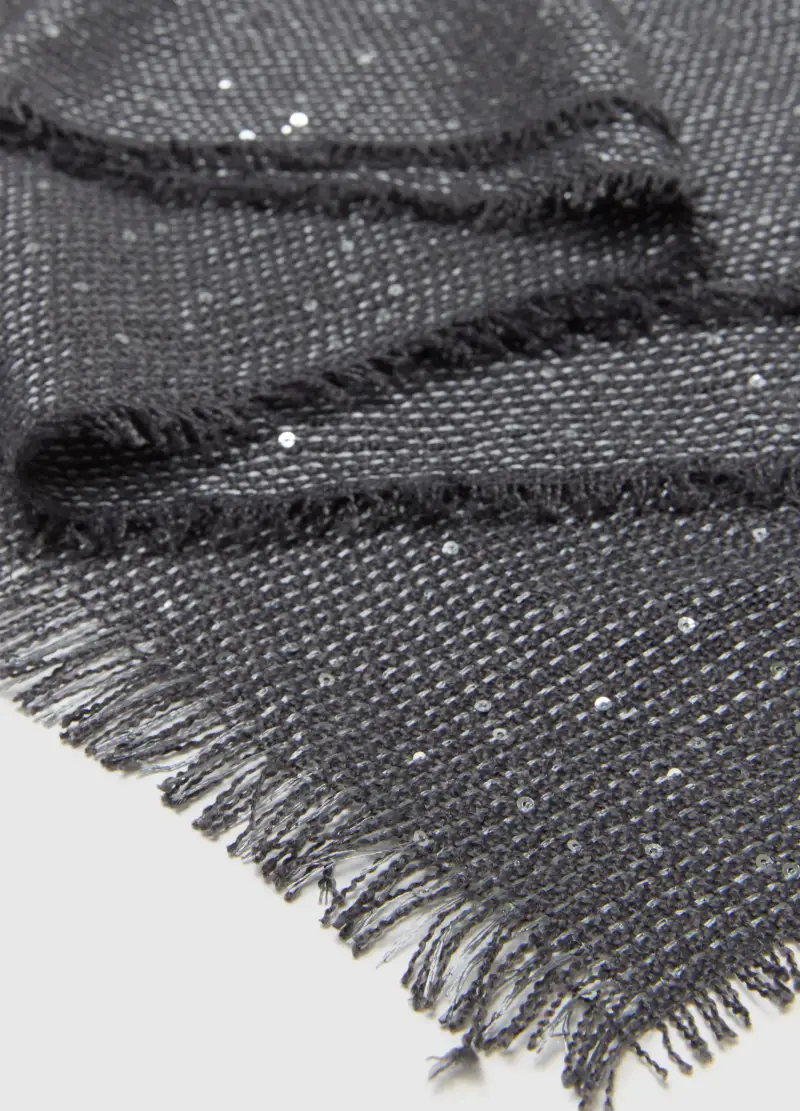 Sciarpa Grigia Con Dettagli Metallici, Donna, Grigio miniatura 3