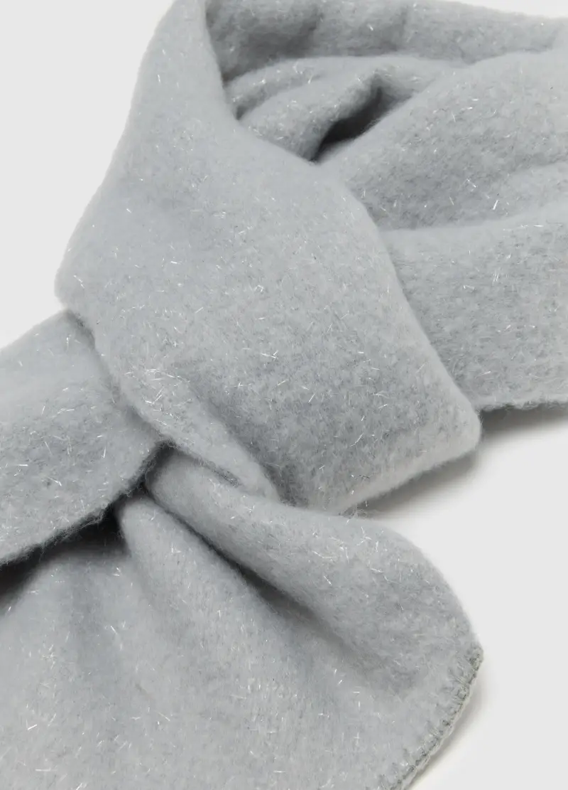Sciarpa Grigia Con Filamenti Metallici, Donna, Grigio miniatura 2