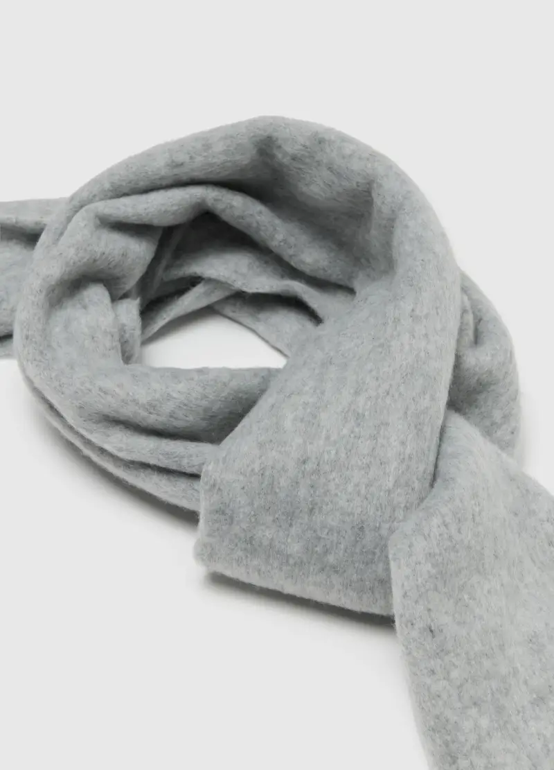 Sciarpa Grigia Con Frange, Donna, Grigio miniatura 2