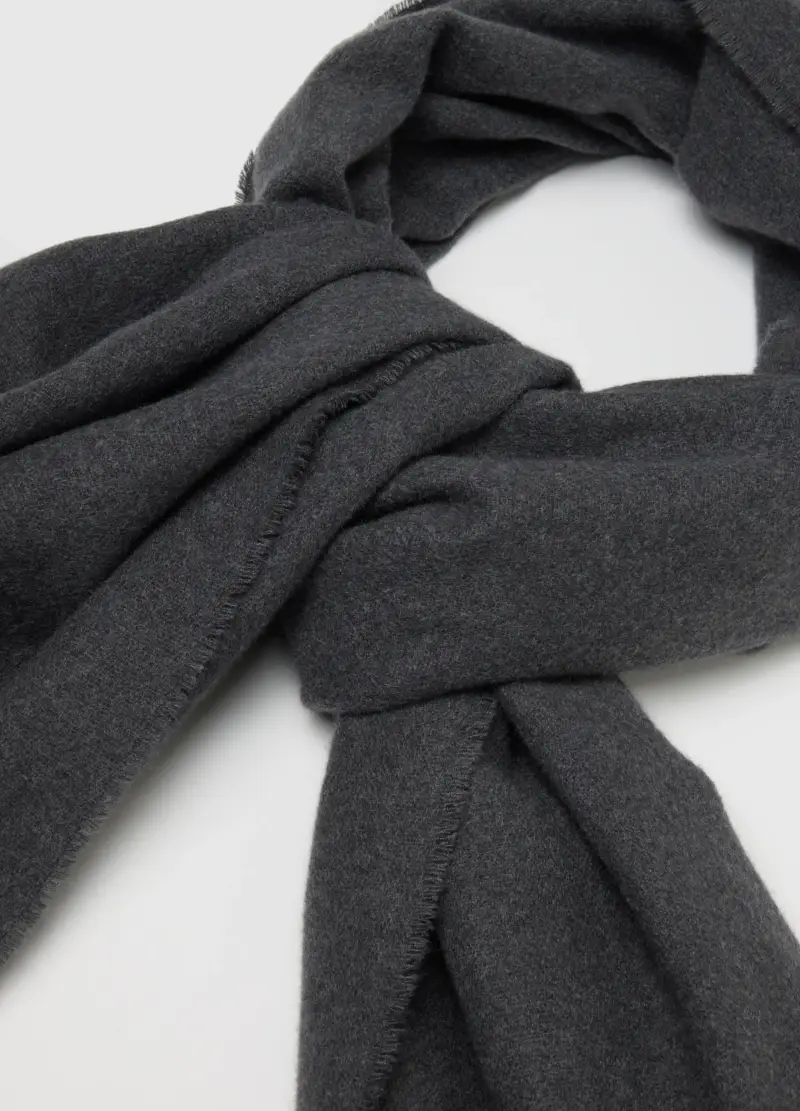 , Sciarpa Grigia Con Frange, Uomo, Grigio miniatura 2