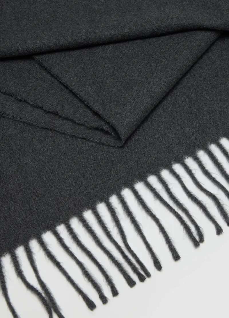 , Sciarpa Grigia Con Frange, Uomo, Grigio miniatura 3