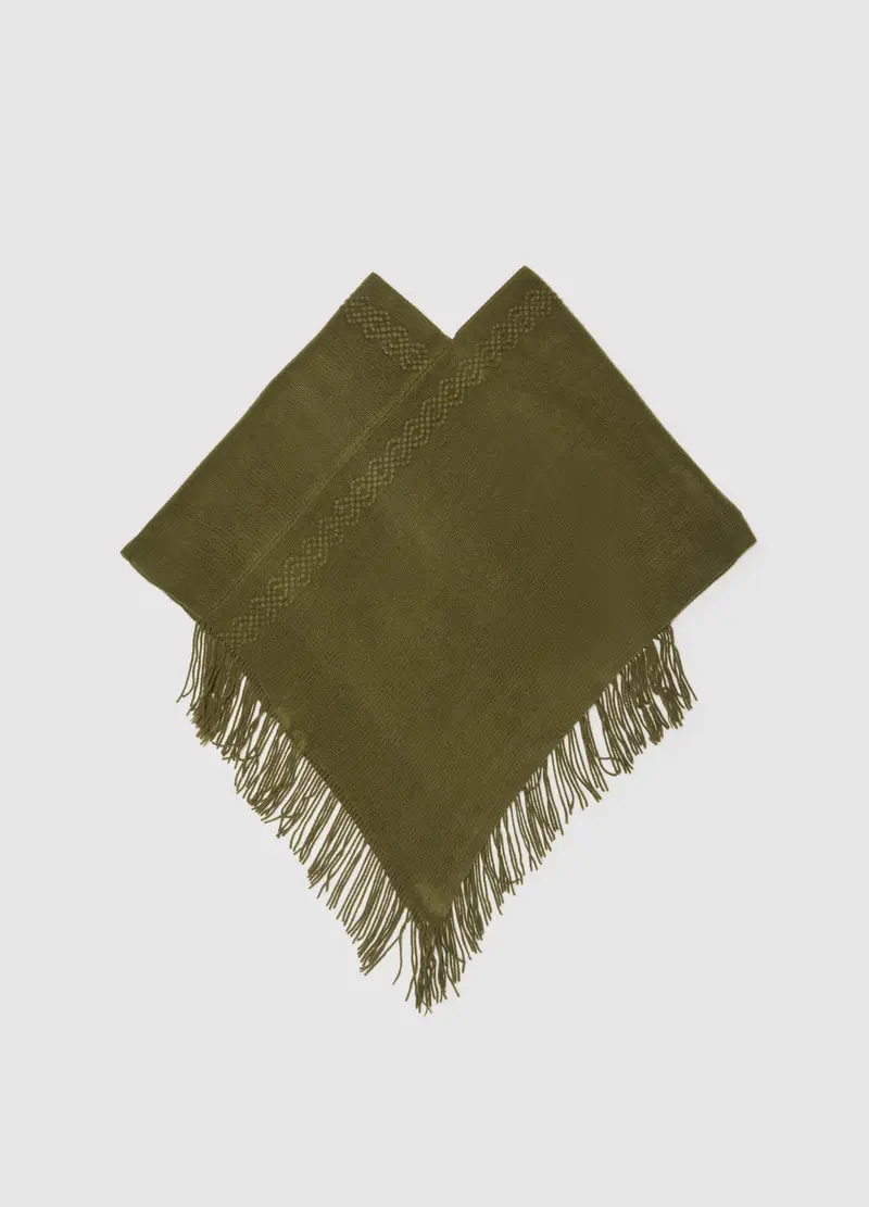 OVS , Sciarpa In Acrilico Verde Con Frange, Donna, Verde, Taglia: ONE SIZE