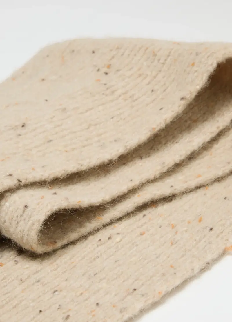 Sciarpa In Misto Lana Beige, Donna, Beige miniatura 3