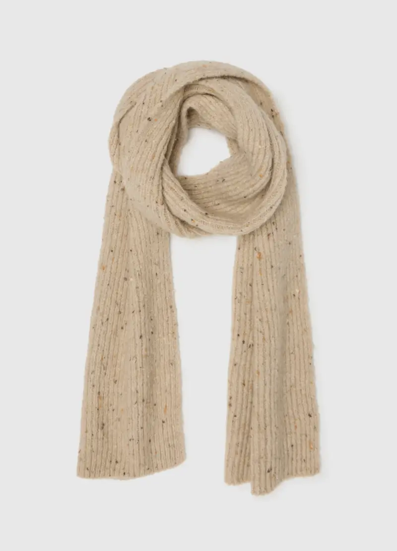 Sciarpa In Misto Lana Beige, Donna, Beige