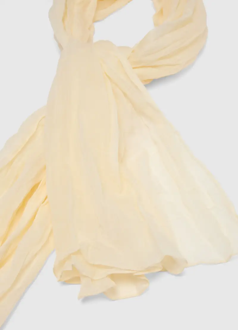 Sciarpa In Puro Cotone Beige, Donna, Beige miniatura 2