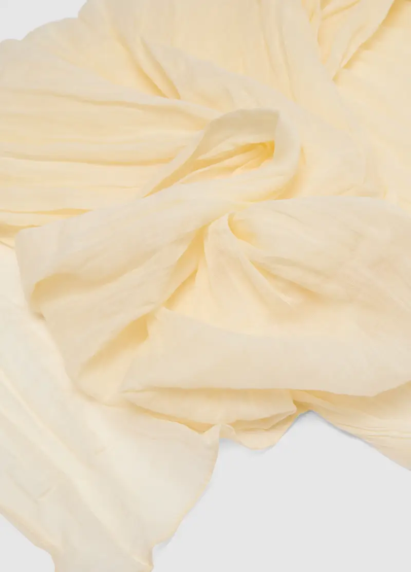 Sciarpa In Puro Cotone Beige, Donna, Beige miniatura 3