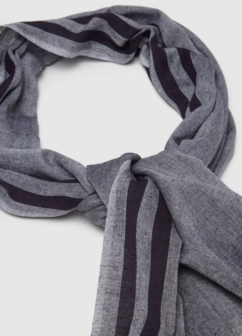 , Sciarpa Morbida In Misto Viscosa E Cotone A Righe Multicolor, Uomo, Multicolor miniatura 2