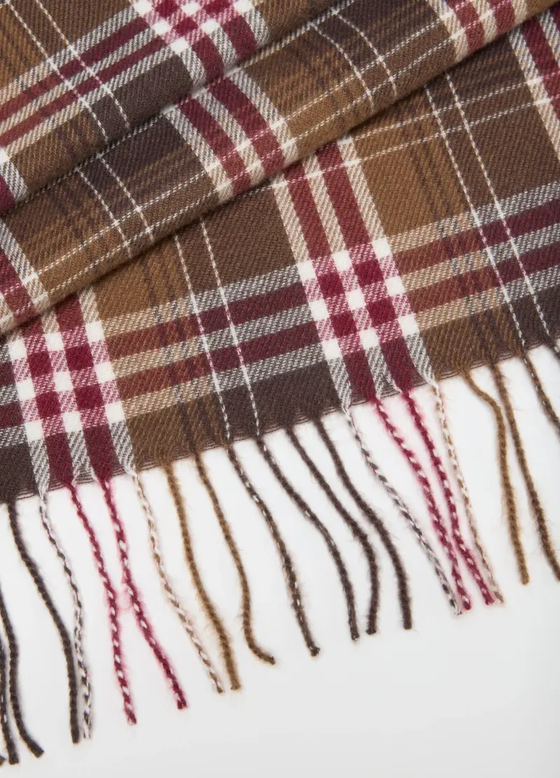 , Sciarpa Multicolor A Quadri Con Frange, Donna, Multicolor miniatura 3