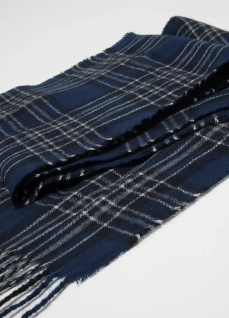 , Sciarpa Multicolor A Quadri Con Frange, Uomo, Multicolor miniatura 3