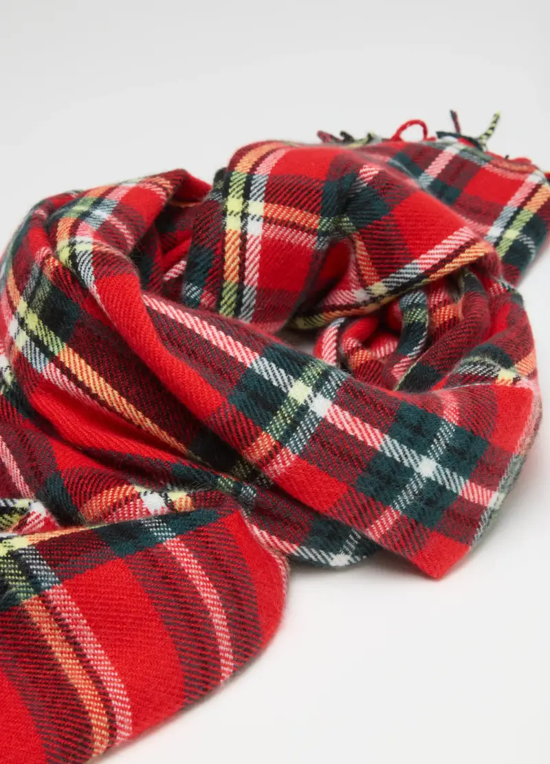 , Sciarpa Multicolor A Quadri Con Frange, Uomo, Multicolor miniatura 2