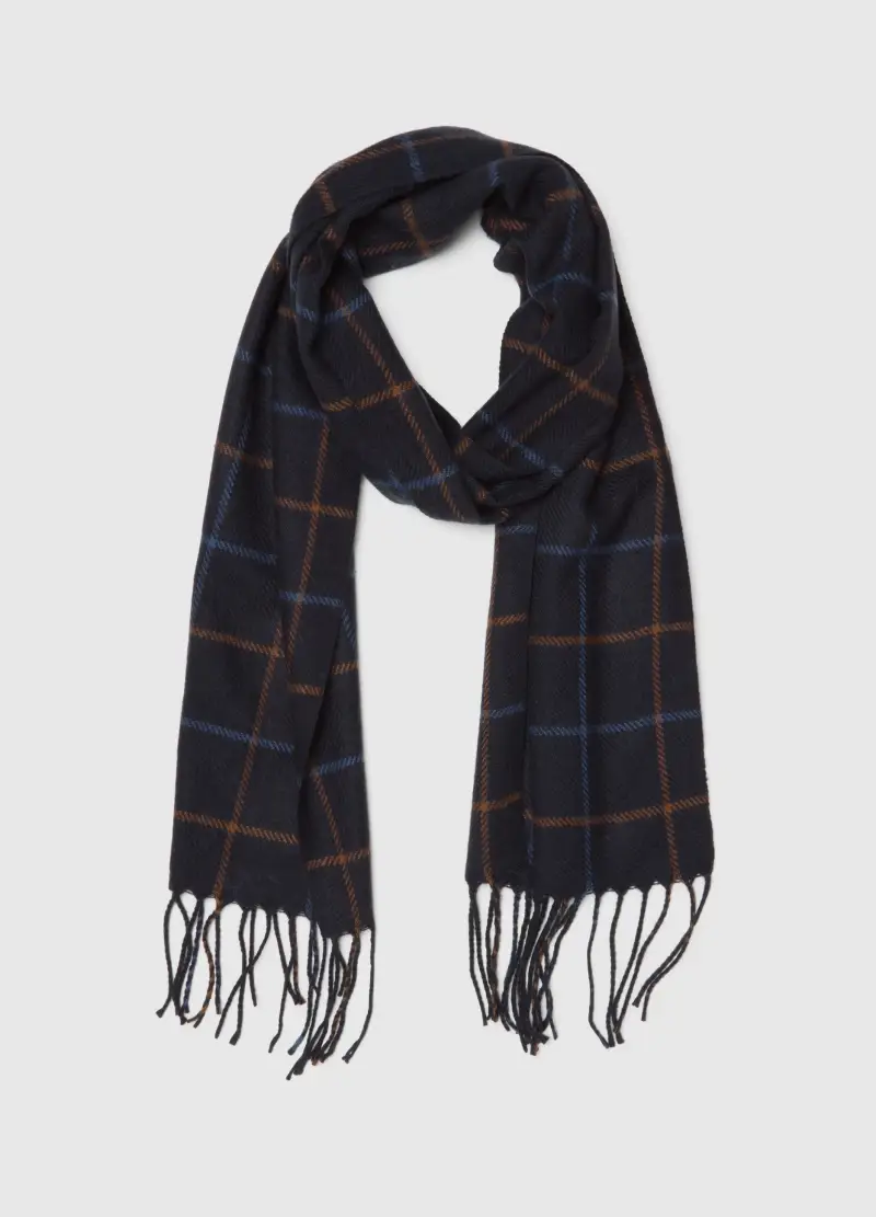 Sciarpa Multicolor Con Frange, Uomo, Multicolor