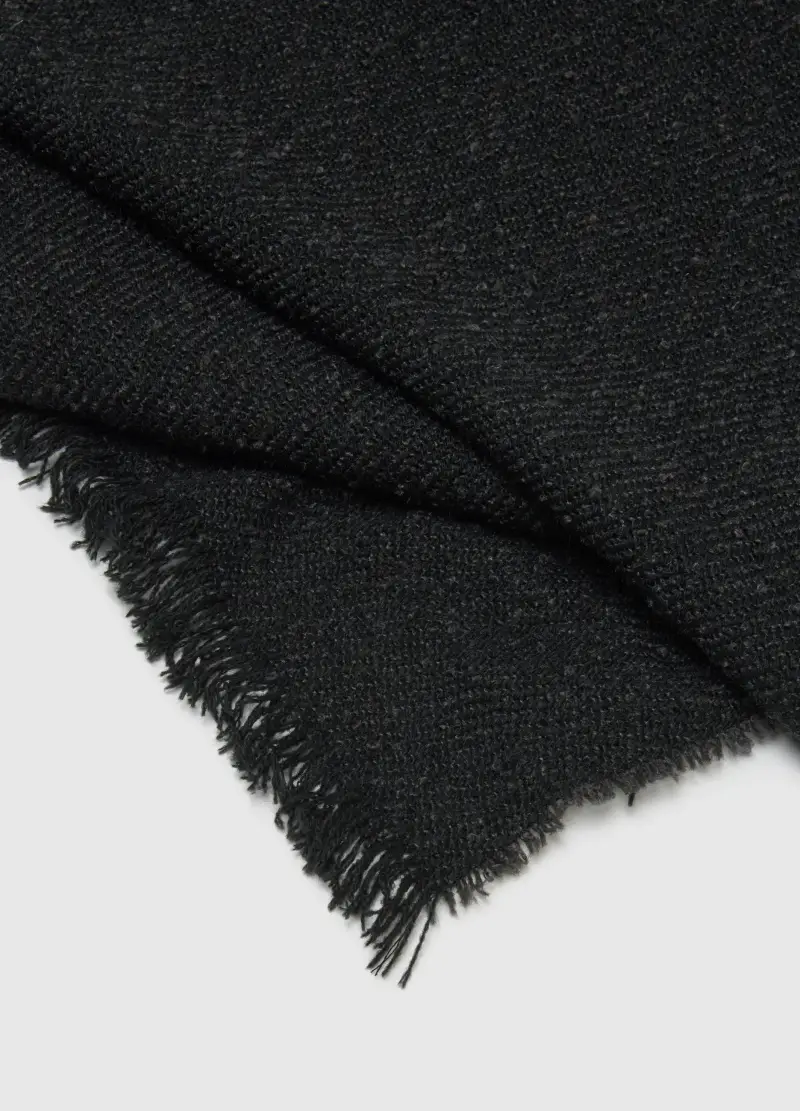 , Sciarpa Nera Intrecciata, Uomo, Nero miniatura 3