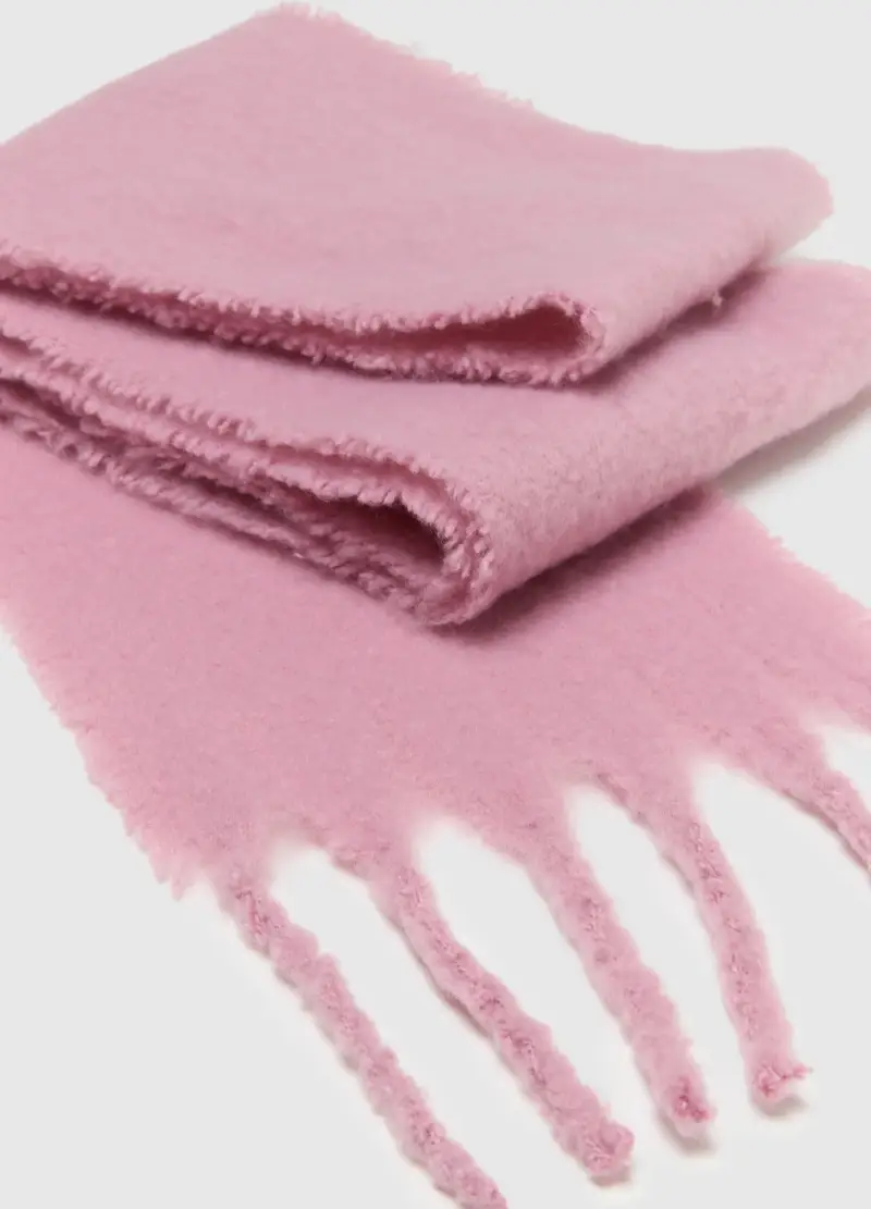 , Sciarpa Rosa Con Frange, Donna, Rosa miniatura 3