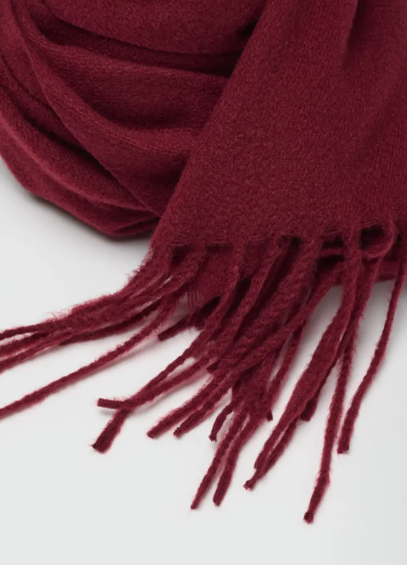 , Sciarpa Rossa Con Frange, Donna, Rosso miniatura 2