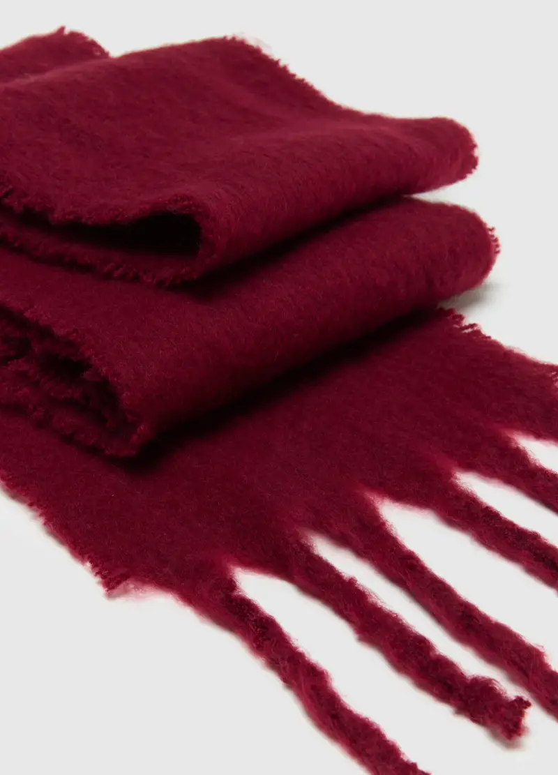 , Sciarpa Rossa Con Frange, Donna, Rosso miniatura 3