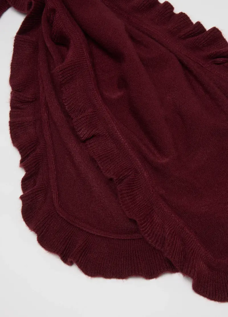 , Sciarpa Rossa Con Volant, Donna, Rosso miniatura 3