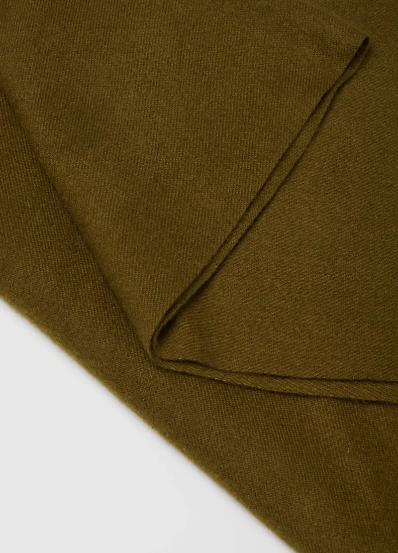 , Sciarpa Verde Con Frange, Donna, Verde miniatura 2