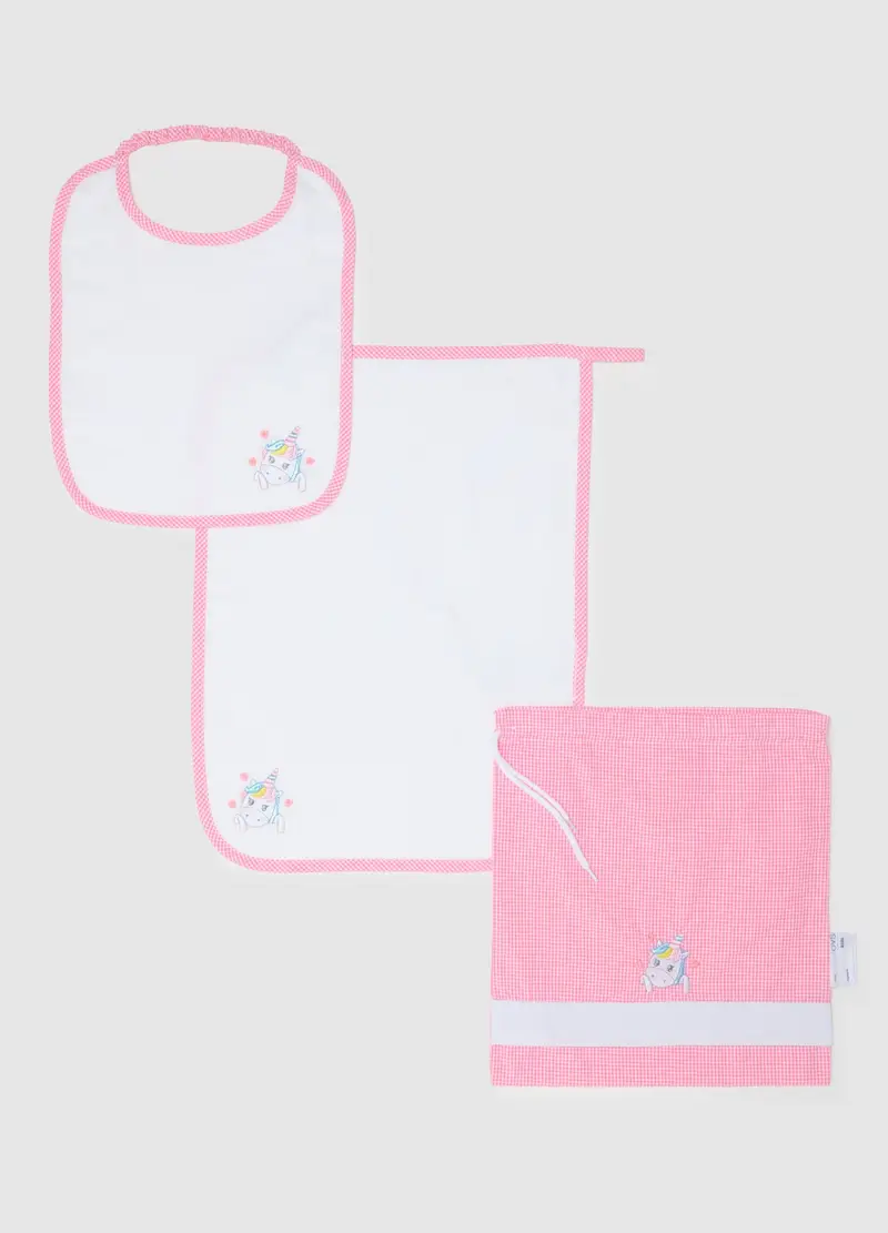 OVS, Set Bavaglino E Asciugamano Da Bambina In Misto Multicolor, Multicolor, Taglia: ONE SIZE