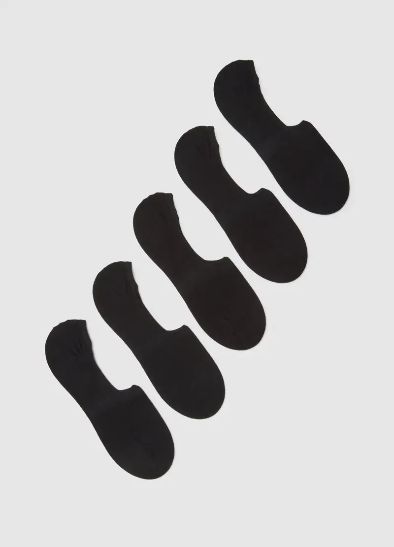 OVS , Set Calzini Invisibili In Cotone Nero, Uomo, Nero, Taglia: 38-42