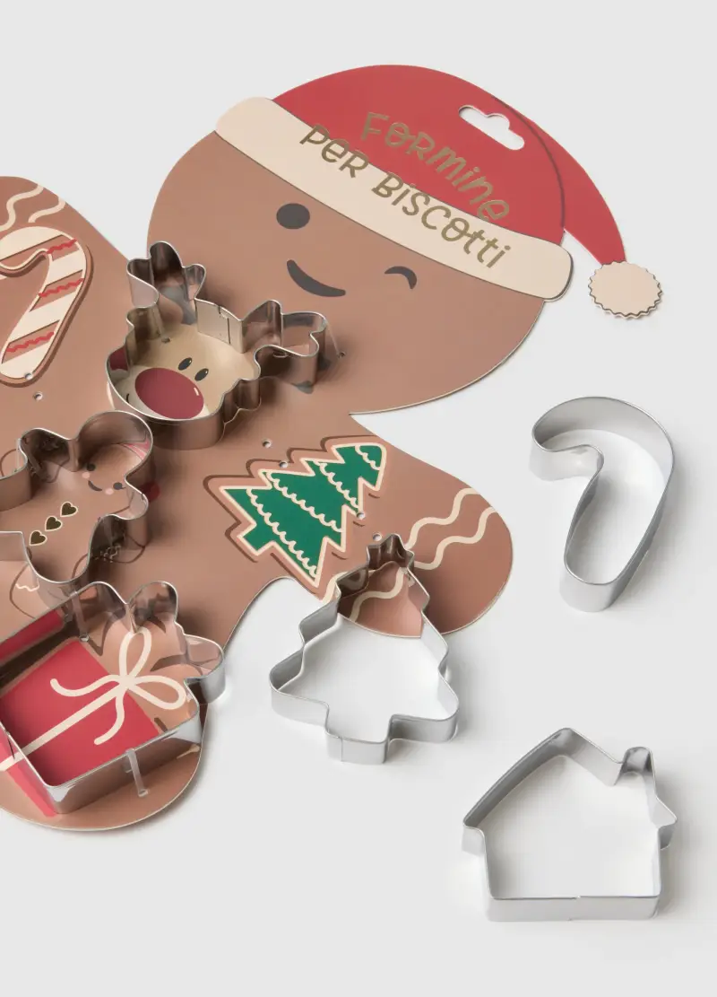 Set Di Formine Natalizie Per Biscotti In Acciaio, Donna, Marrone miniatura 2