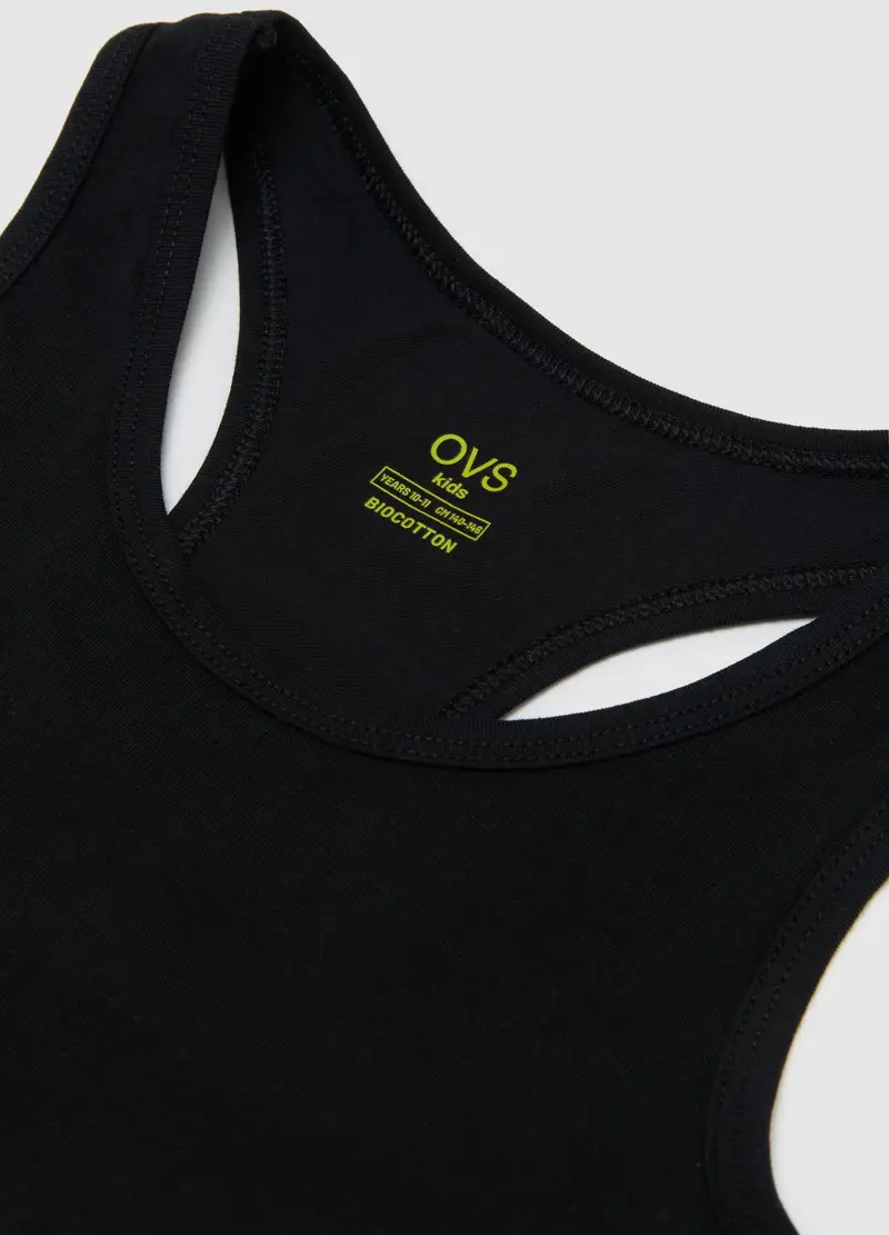 OVS, Set Di Top Sportivi Da Ragazza In Cotone Nero Elasticizzato, Bambina, Nero, Taglia: 10-11 miniatura 3