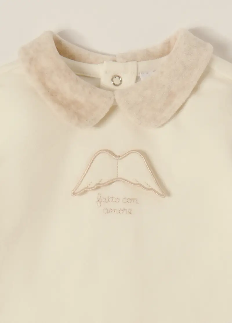 , Set In French Terry Di Cotone Stretch Iana, Neonata, Bianco miniatura 3