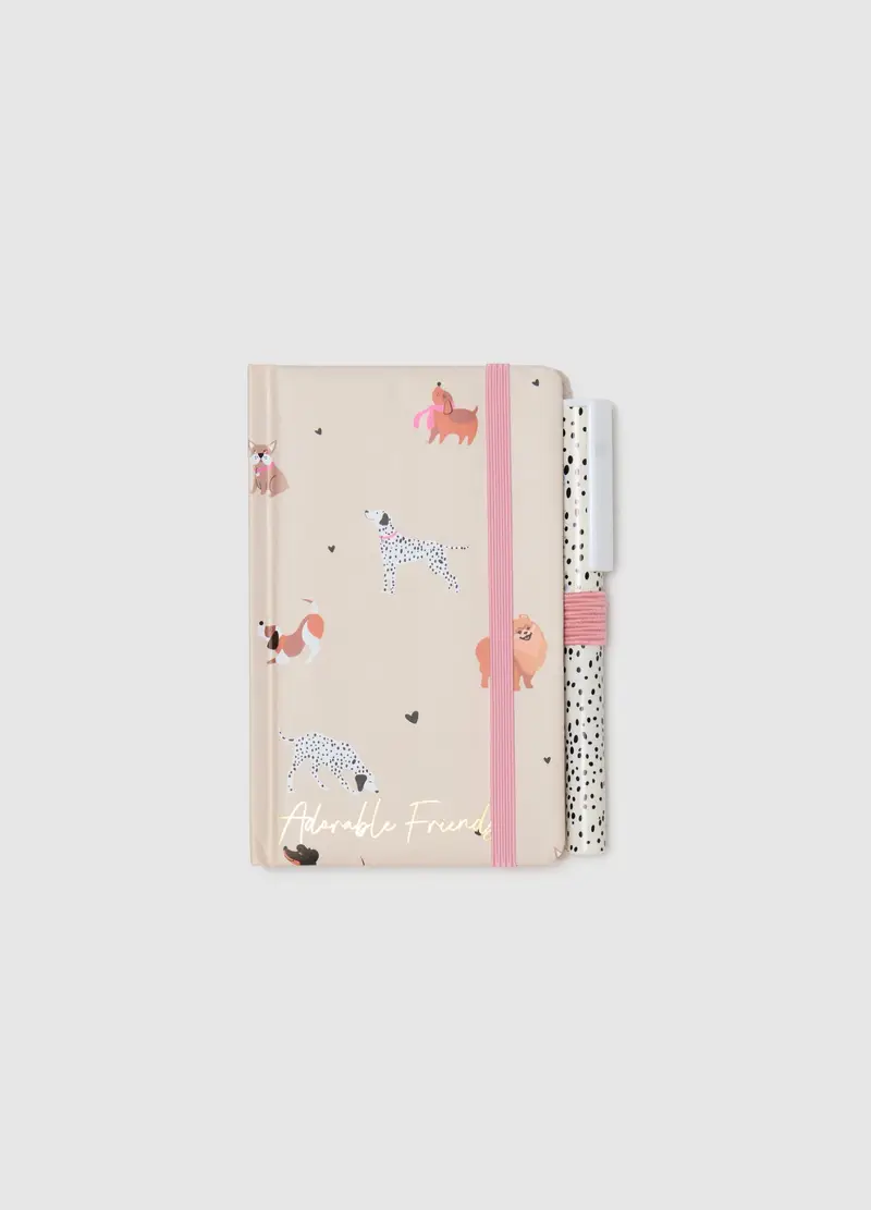 OVS , Set Quaderno E Penna Beige Con Stampa Animali, Donna, Beige, Taglia: ONE SIZE