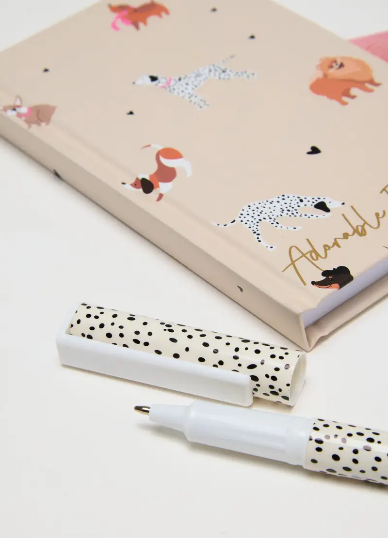 OVS, Set Quaderno E Penna Beige Con Stampa Animali, Donna, Beige, Taglia: ONE SIZE miniatura 2