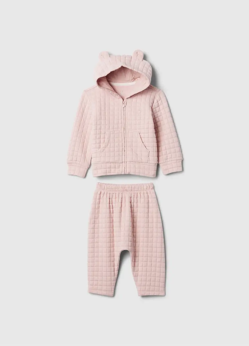 OVS, Set Top E Pantaloni In Felpa Trapuntata, Unisex, Rosa, Taglia: 0-3M/46-58