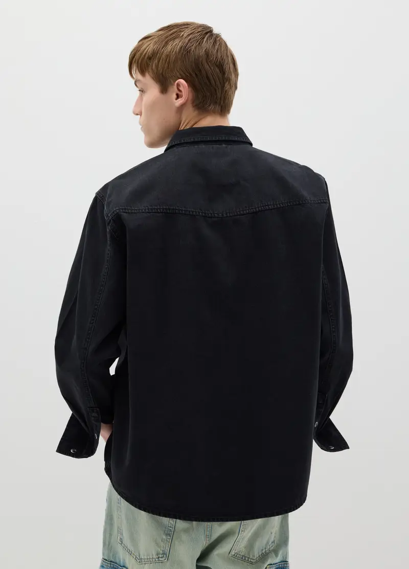 OVS, Shacket Western In Denim, Uomo, Nero, Taglia: XS miniatura 3