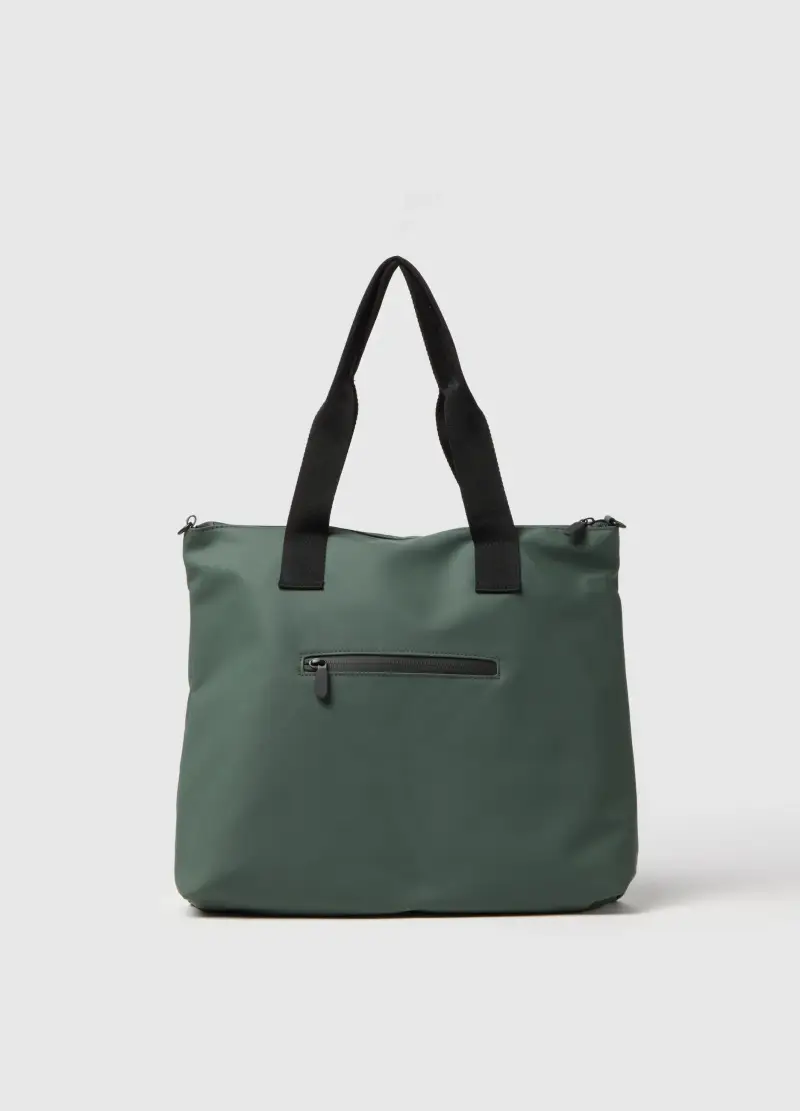 Shopper Verde Con Tasche, Donna, Verde miniatura 2