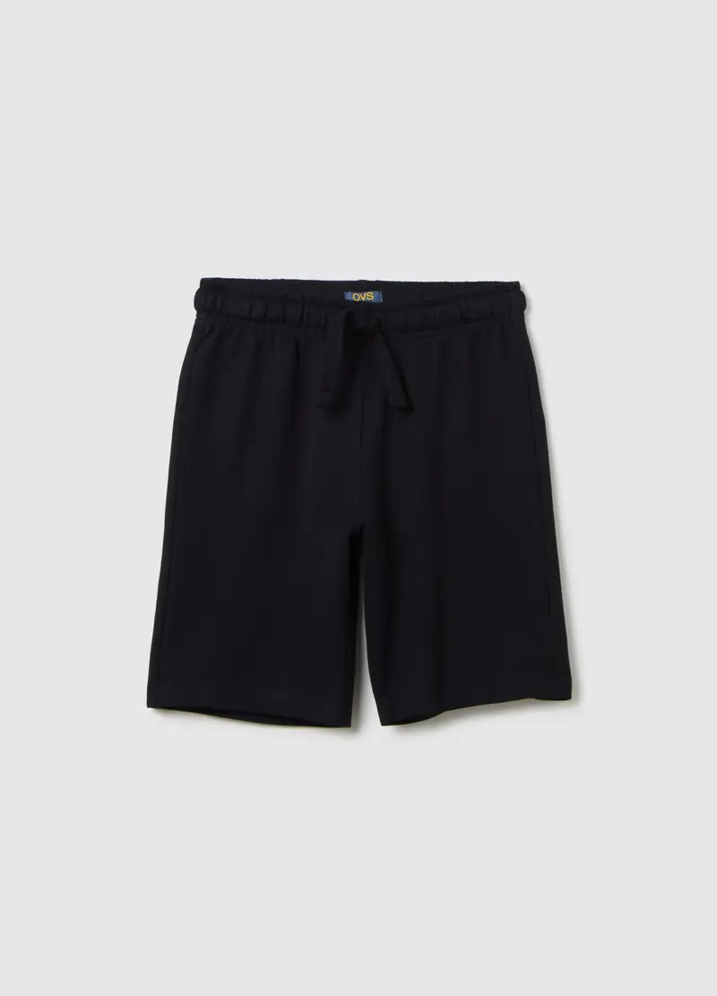 OVS, Shorts Da Ragazzo In Puro Cotone Nero Regular Fit, Bambino, Nero, Taglia: 10-11 miniatura 3