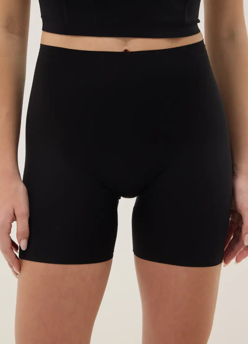 Shorts Neri Modellanti A Vita Alta Effetto Shaping, Donna, Nero miniatura 2